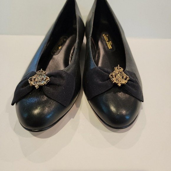 Vintage Sutton Plaza Vintage Black Leather Flats, Point Toe,  Man Made in Brazil - Picture 5 of 8